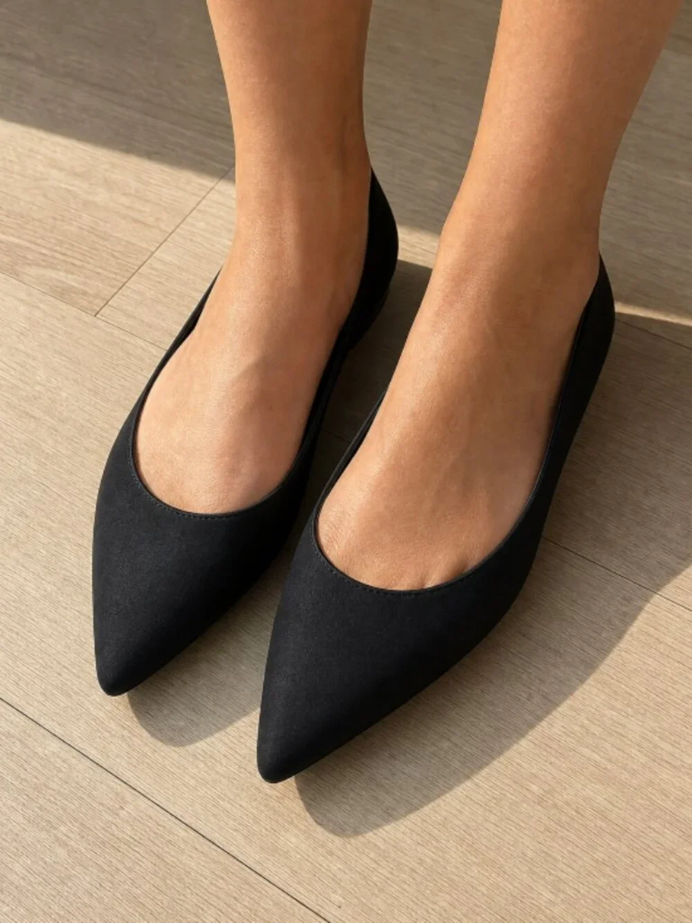 Black Pointed-Toe Flats